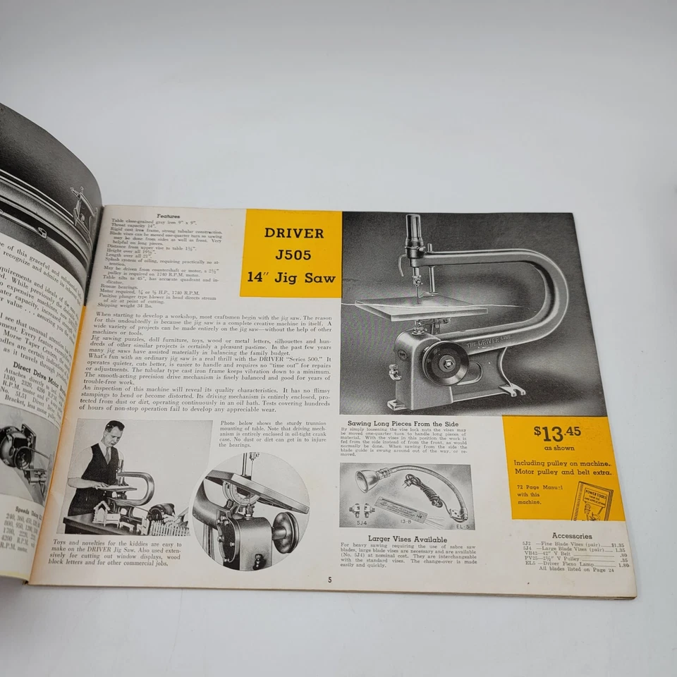 Driver Engineered 1938 Power Tools Sales Catalog G8. Plainfield NJ. - Image 4 of 4