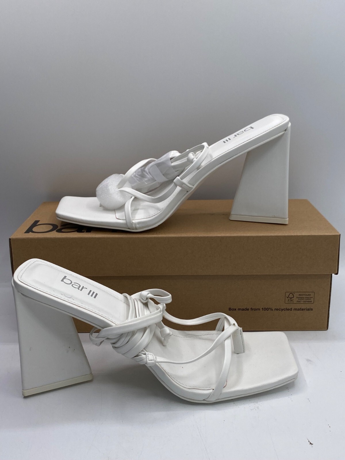 APL Sandali donna Bar III bianchi Auroraa ecopelle cinturino tacco a blocco nuovi con scatola