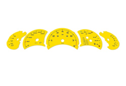 Porsche Carrera Yellow - Speedometer gauges from MPH to km/h Gauges - Picture 4 of 6