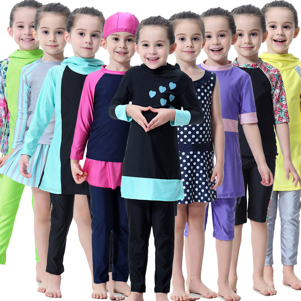 Árabe Niños Niñas Traje de baño Musulmán Ropa de playa Disfraz Natación Ropa islámica