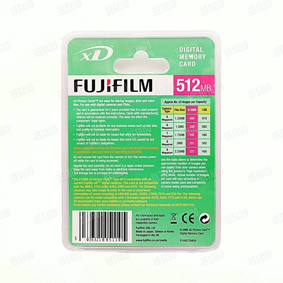 Fujifilm M 512MB XD Picture Card Type-M Memory Card Fujifilm Olympus DPCM512 New - Image 2 of 2