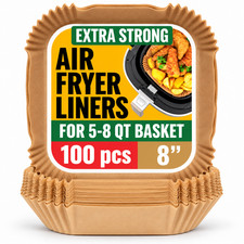Air Fryer Disposable Paper Liners 8" Square Non Stick 5-8QT 50/100/200PCS