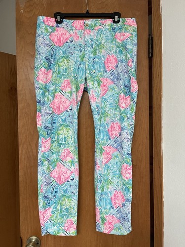 EUC Lilly Pulitzer Kelly Stretch Ankle Pant Bohemian Queen 14
