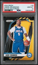 2024 PANINI PRIZM ANDRE DRUMMOND #18 TRUE BLACK GOLD PRIZM /5 SP PSA 10 GEM MINT