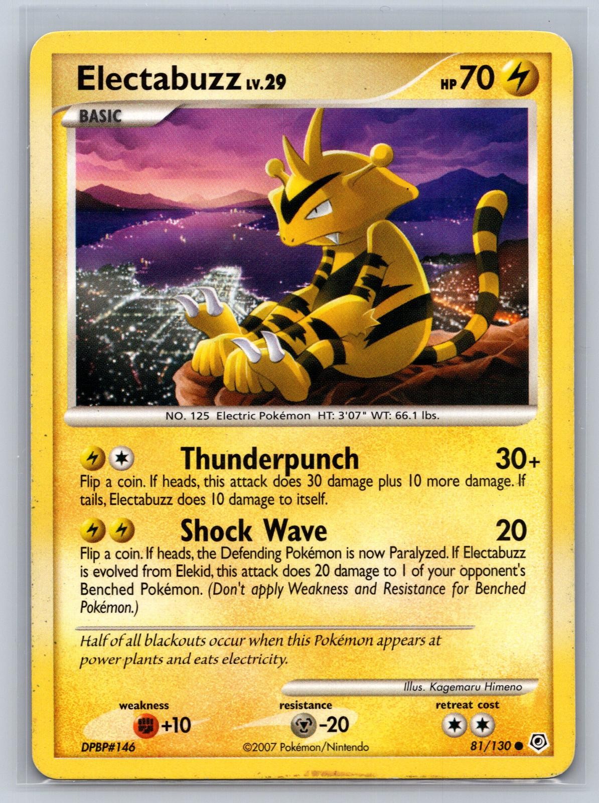 Electabuzz 81/130 Common Diamond & Pearl Pokemon Heavily Played