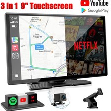 3 in1 9" Auto Wireless CarPlay&Android Auto mit Apps Youtube Net-Flix + Rückfahrkamera
