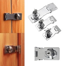 Locking Hasp and Staple with Keys Padlock Cupboard Shed Garage Lock Security UK