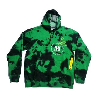 Madness Overlap Skateboards Pullover Hoodie SS22 Green/Black Tie Dye Size: L