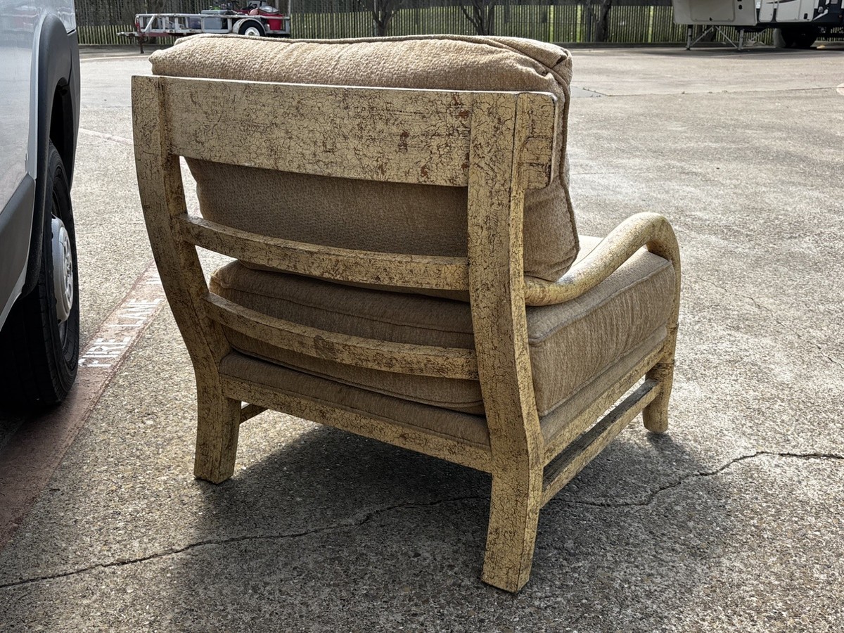 Ficks Reed Split Reed Rattan Wicker Chair W/ Ottoman MidCentury