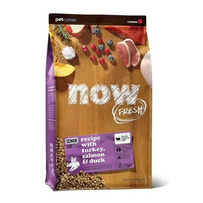 Petcurean Now Fresh Senior Cat Food Turkey Salmon Duck 8Lb 1 Pack