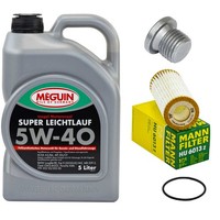 MotoröL Filter Set Meguin 5W-40 5 Liter + Schraube FüR Audi A5 Q5 1.8 2.0 Tfsi
