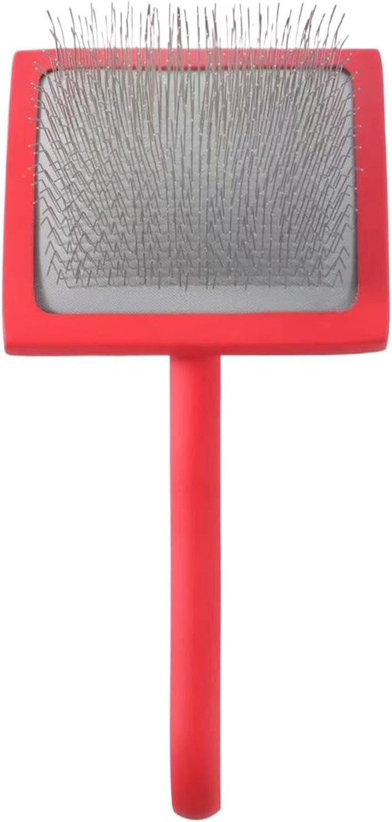 Brosse lissante pour chiens en acier inoxydable avec poignée ergonomique en bois durable
