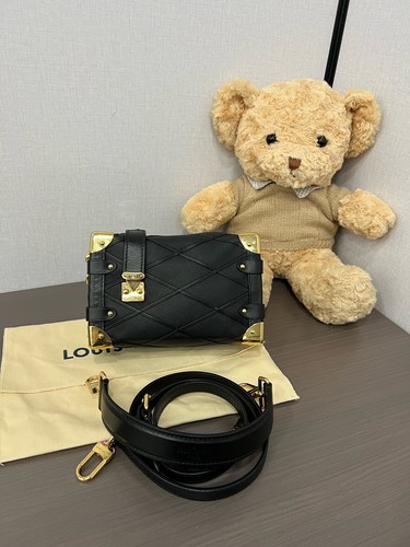 Louis Vuitton Side Trunk Small Black Calfskin Crossbody Shoulder Bag Duty Paid