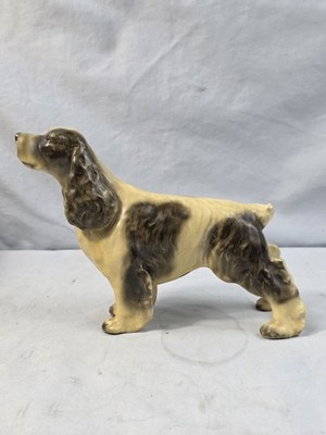 VTG Mortens Studio Chalkware Spotted Cocker Spaniel Dog 7'' Figurine 1930s.  141