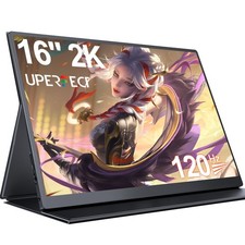 UPERFECT 2.5K 120Hz Portable Monitor 16" 2K QHD 500Nit HDMI USB C Second Display
