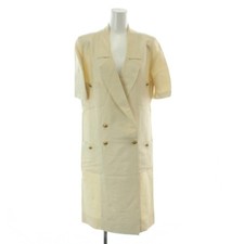 Chanel Vintage Dress Beige Size 34 Long Gold Buttons Women's B Grade