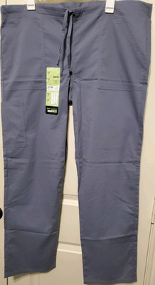Scrubstar Core Essentials Unisex Gray Scrub Pants W/Drawstring Sizes S-3XL - NWT
