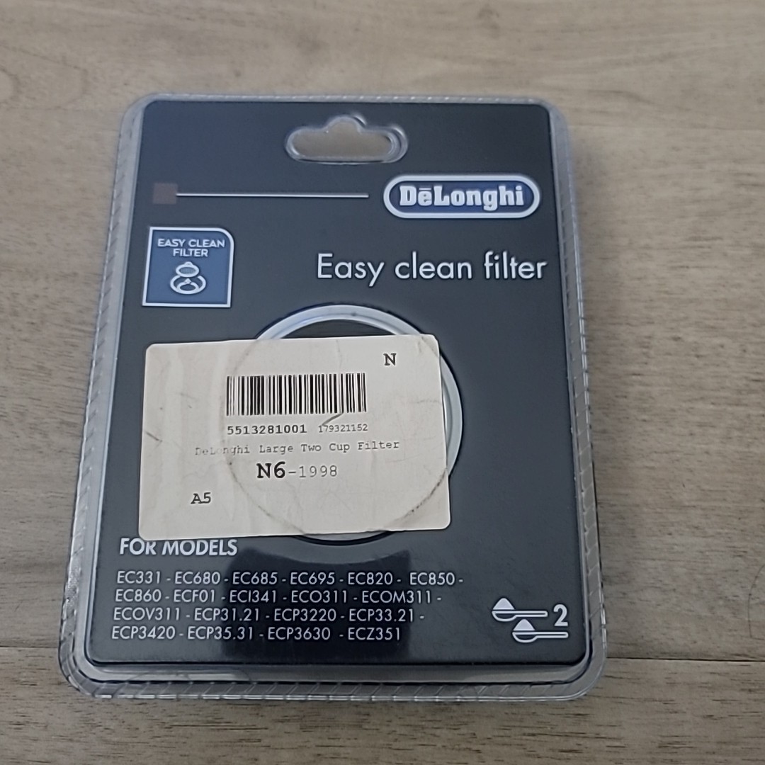 DeLonghi Filter 2 Cups Doses Dust Coffee Machine EC331 EC685 EC695 EC860