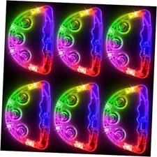  LED Tambourine, Light Up Toys Handheld Musical Flashing Tamborine 6 Pcs