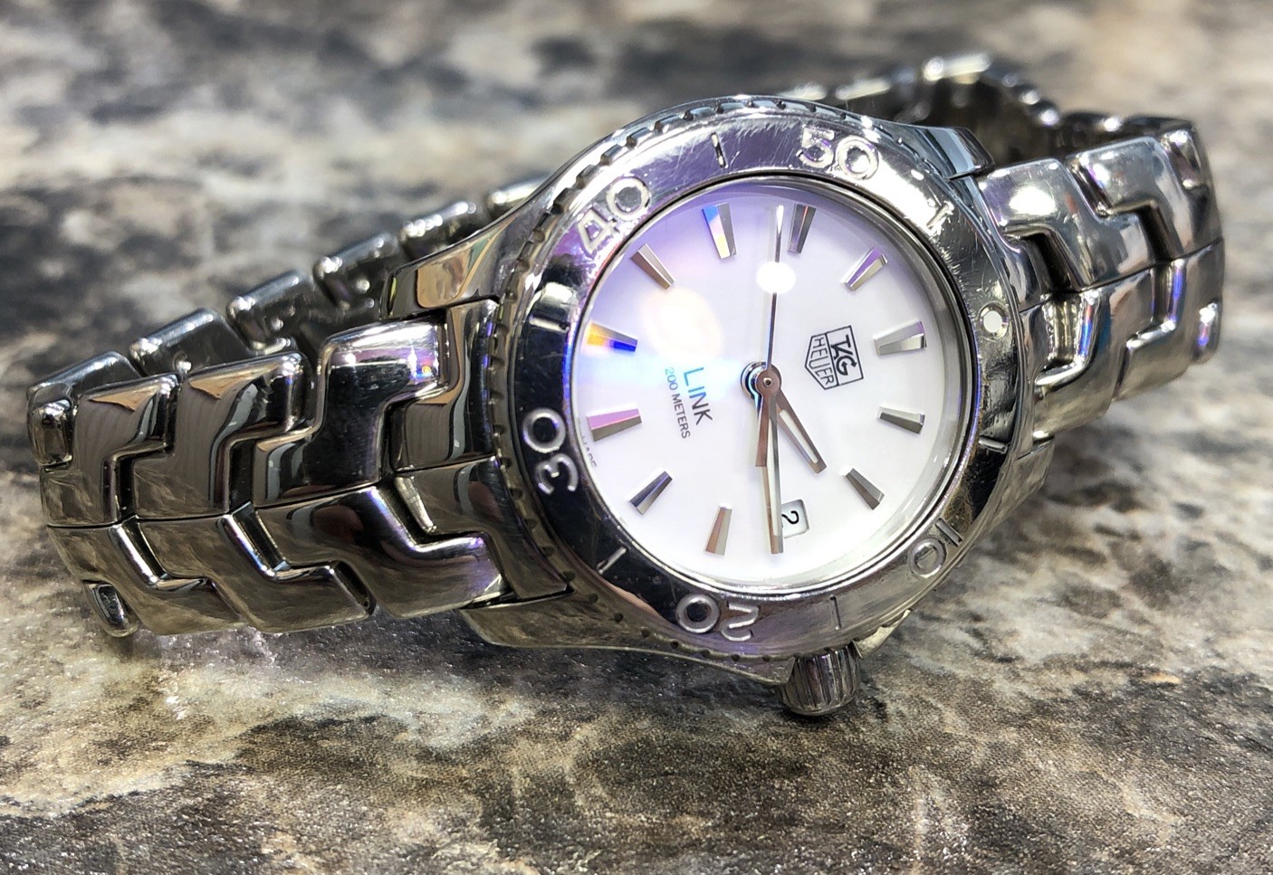 TAG Heuer Link Wj1313 Women's Watch with White Mother of Pearl Dial