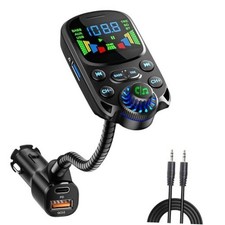 Bluetooth 5.3 FM Transmitter for Car Bluetooth Car Adapter PD30W USB Beige