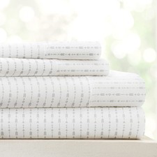 Linen Market Patterned Microfiber Queen Sheet Set 4 Piece   Oeko-TEX Certi