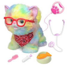Walking Robot Cat Toy for 3 , Remote Leash Controller Rainbow Plush Kitty T...