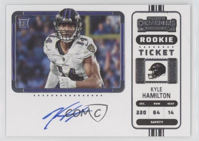 2022 Panini Contenders Ticket RPS Variation Kyle Hamilton Rookie Auto RC rf2