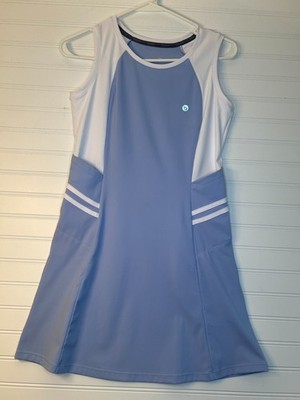 Baleaf Active Dress Women's Large Blue White Sleeveless Pockets