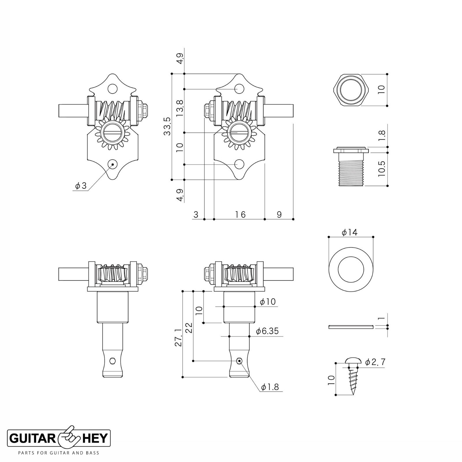 Set di Accordatori Gotoh SXN510-06M per Chitarra Acustica foto 2