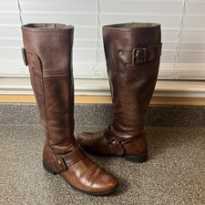 Nine West Vintage America Collection Knee High Boots Women's Sz 7M Brown Leather