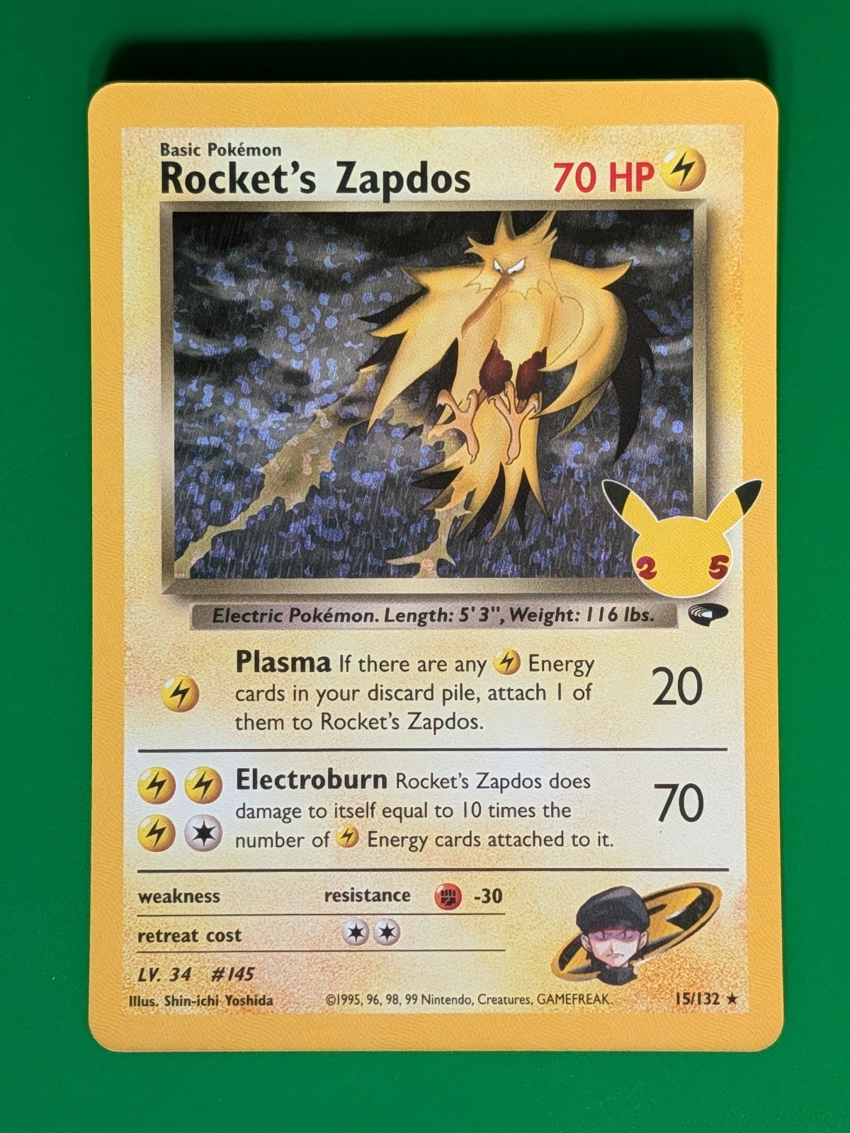 Rocket's Zapdos  | Pokemon TCG Celebrations 15/132 Holo Rare NM