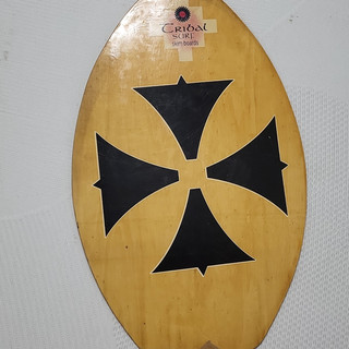 Skimboard de madera de surf tribal vintage natural/negro hierro gráfico cruzado