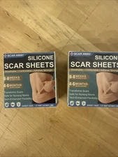 “Silicone Scar Sheets – Scar Treatment Pads for Face & Body, Skin Care  2 Packs