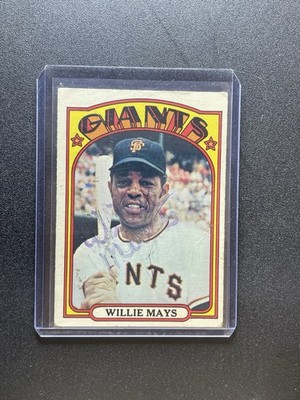 1972 Topps - Willie Mays #49 - writing