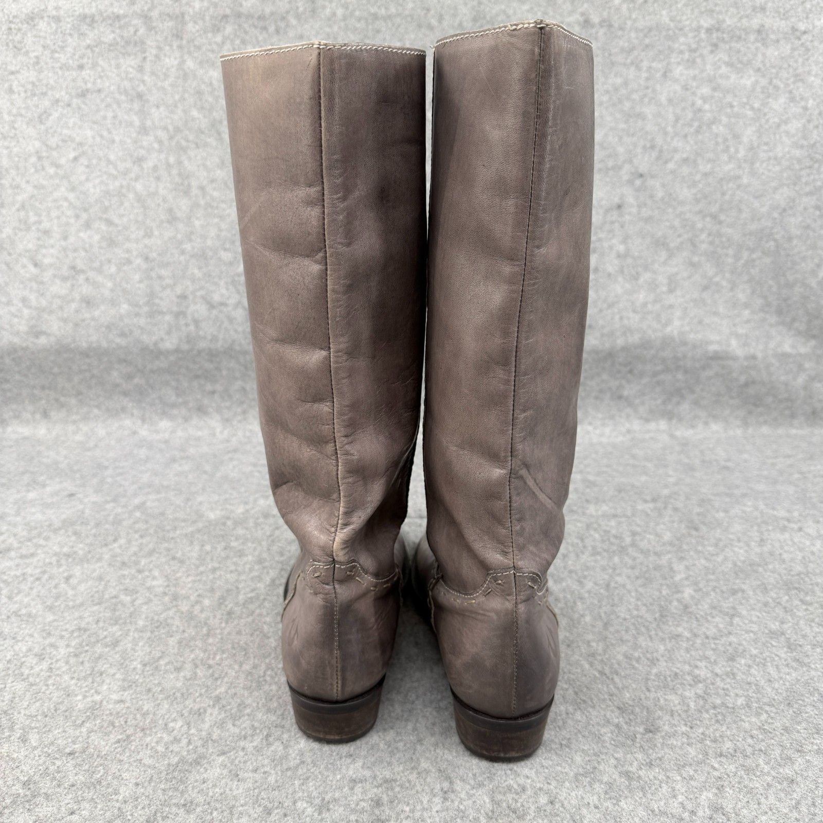 True Religion Tall Leather Knee-High Riding Boots 7 Gray Maddy Style TRS91110 thumbnail 3