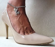 I LOVE (heart) Cock (cockerel) Ankle Bracelet. for swingers, lifestyle, hotwives