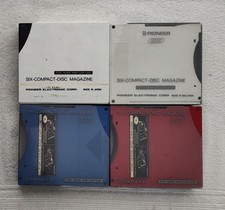 Lot of 4 Pioneer 6 Disc Magazine Cartridges Black White Red Blue PRW 1141 1023