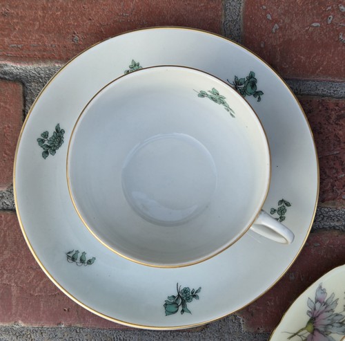 GEMISCHTES Set 6 Vintage englische & deutsche Knochen CHINA Teetassen TEETASSEN UNTERTASSEN Blumen - Bild 12 von 20