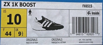Size Men-10, Adidas ZX 1K Boost Athletic (Run & Walk) Shoes FX6515 Black & White