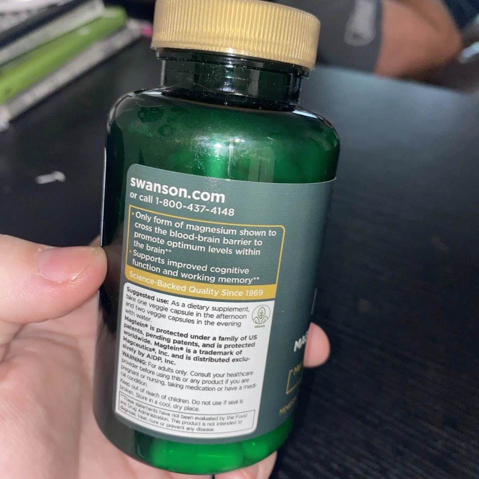 Swanson Magnesio L-Treonato - Con Magtein 90 Cápsulas Vegetarianas Foto 4 de 4