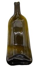 Recycled Slumped Wine Bottle Tray 12” Melted Glass Key Cheese Serving Dish