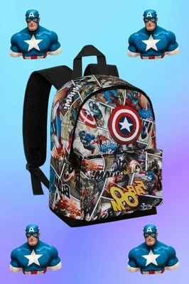 Sac à Dos Captain America Marvel Officiel – Petit Sac Comic Small pour Enfant - Photo 1/4