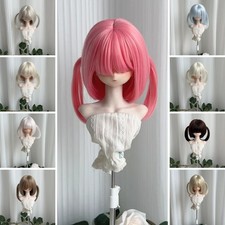 Dolls Hair with Bangs and Double-ponytail Fashion Wig for 1/3 1/4 BJD SD Toy DIY
