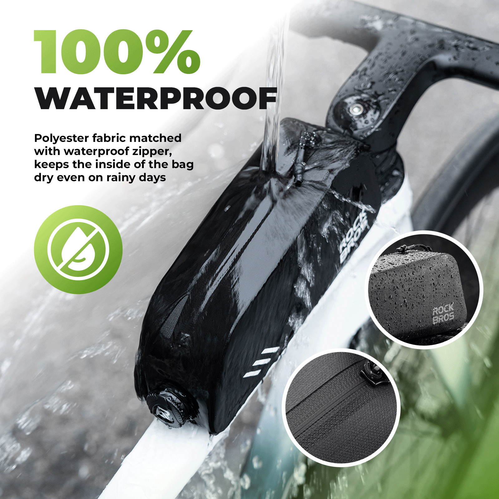 ROCKBROS Borsa Tubo Superiore Impermeabile 0,9L Borsa Telaio per Bici da Corsa Gravelbike foto 2