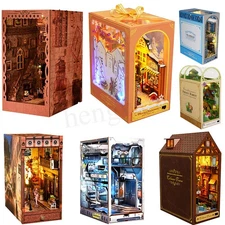 3D Wooden Puzzle Book Nook Kit Doll House Book Nook Kit with LED Light New