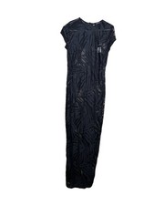 Boutique Black Sheer Burnout Maxi Sz M Women Resort Wear Vacation Witchy