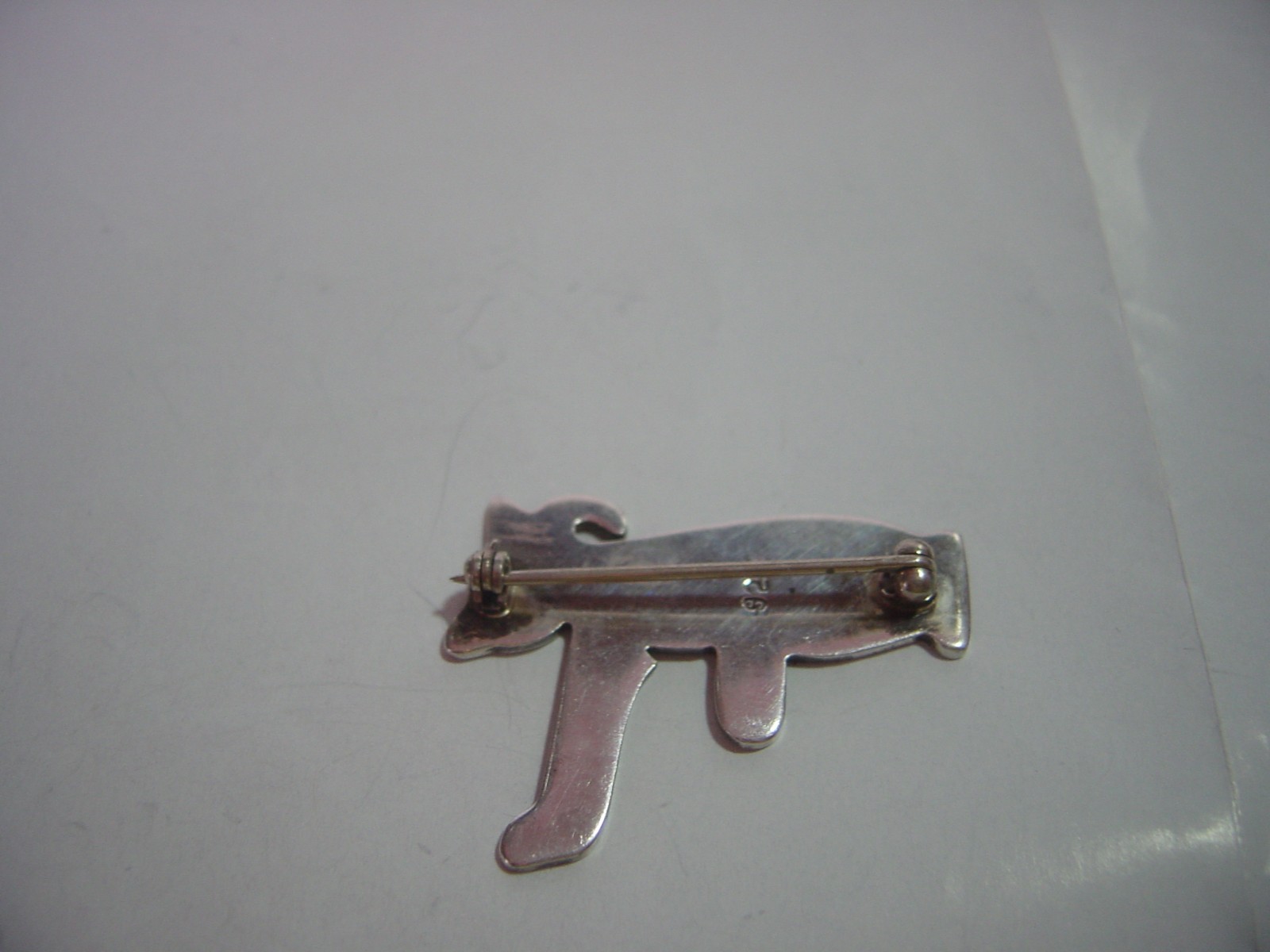 beautiful vintage solid heavy silver hugging cat … - image 4