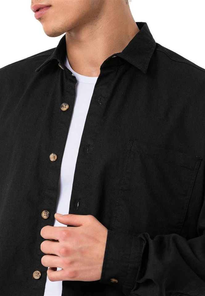 Redbridge Herren Hemd Jeanshemd Freizeithemd Premium Denim Oversized Wide Cut - Bild 4 von 4
