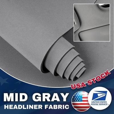 Grey Flat Knit Headliner Fabric with Foam Backing for Car Ceiling Roof Fabric